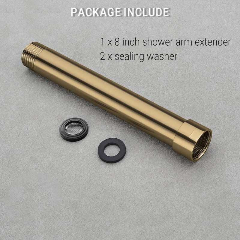 HOMYEP Shower Arm Extender 8 Inch Straight Extension Pipe Arm