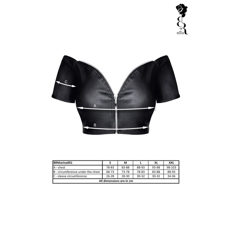 Demoniq Black Rose 2.0 Marina Top Black Einheitsgröße