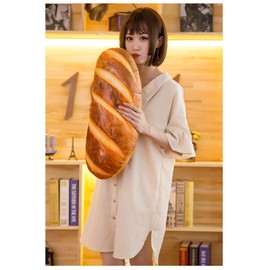 23.6 in 3D Simulation Bread Shape Pillow,Bread Pillow Plush,Bread Plush Back Cushion Funny Food Plush Stuffed Toy