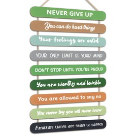 Farmhouse Mental Health Inspirational Wall Art Decor for Office Positive Affirmations Wooden Hanging Decor Motivational Quotes Therapy Decorations for Counseling Classroom Therapist Office Must Haves