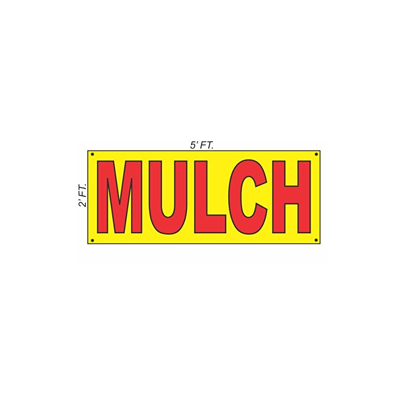 Mulch Yellow Red Black 2x5 Banner Sign