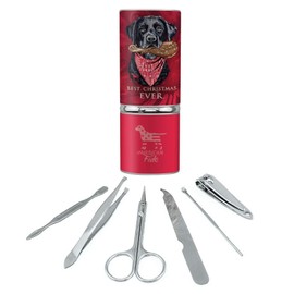 Best Christmas Ever Lab Dog Turkey Leg Stainless Steel Manicure Pedicure Grooming Beauty Care Travel Kit