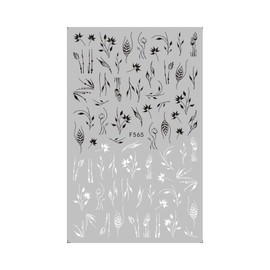 White Tulips Vintage Flower Totem Branch Geometric Figure Nail Decal Stickers F565 Nail Wraps Art Stickers Manicure Supplies for Women for Home Nails Full Long Lasting Easy Apply and Remove