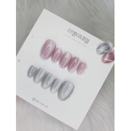 Heart Nail Tips 2p Service Transparent Glass Ball Magnet Gel Nails - Short Oval / 하트네일팁2p 서비스 투명유리알자석젤네일 - 숏오벌