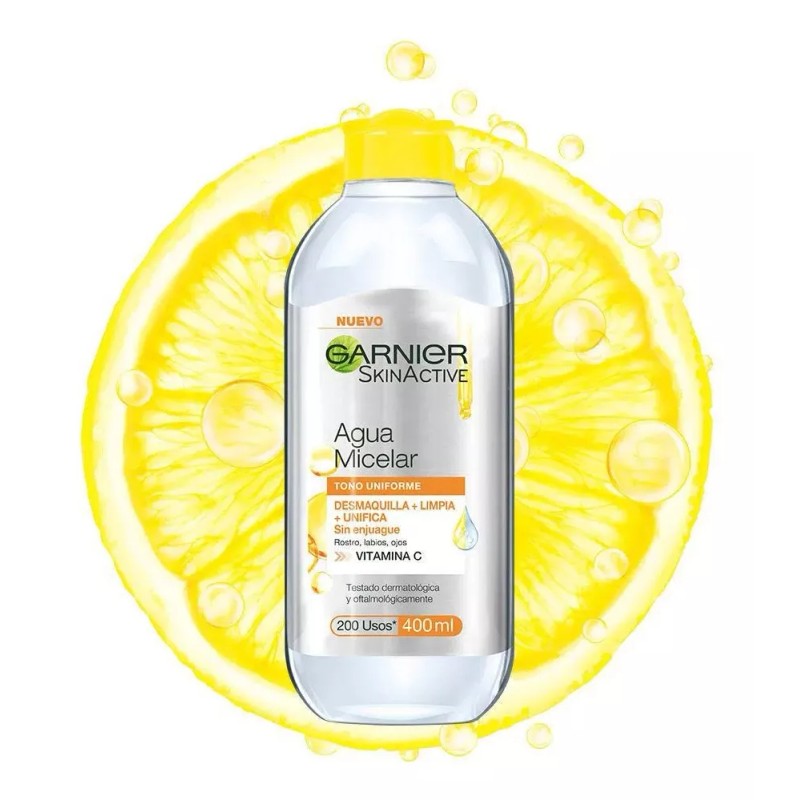AGUA Garnier Agua Micelar Vitamin C Aclara Desmaq 400ml Toda