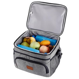 Grafner Premium Cool Bag 15 L, 2 Compartments Shoulder Strap Carry Handle, Sturdy 900D Oxford, PEVA Material: Waterproof, Washable, Best Insulation, Picnic Bag, Lunch Bag, Ice Bag, School, Work,