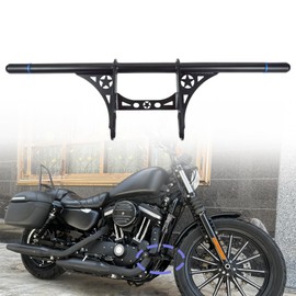 Front Engine Guard Crash Bar for 883/1200, Highway Peg Bar with Rubber End Caps for Harley Sportster 883 1200 (2004-2022)/ Matte Black/With Anti-Fall Head