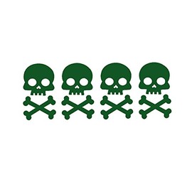 STICKER DAD Skull and Crossbones V1 Vinyl Decal by StickerDad® - Size: 2", Color: Forest Green - Windows, Walls, Bumpers, Laptop, Lockers, etc.