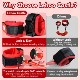 Lehoo Castle Children's Safety Lead, 3-in-1 Children's Lead Wrist, Anti-Lost Belt, Wrist Link (Minnie)