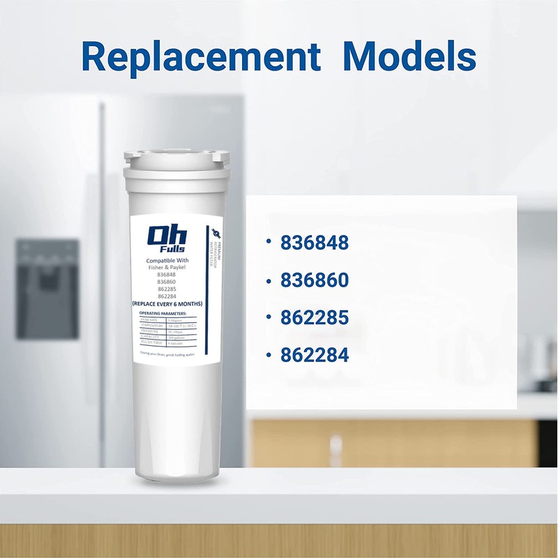 OHFULLS 836848 Refrigerator Water Filter, Replacement for Fisher & Paykel