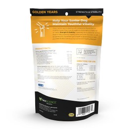 VETRISCIENCE VetriScience Golden Years Strength and Stability Hip and Joint Chews for Senior Dogs, Chicken, 60 Chews - Limping, Mobility, Running and Jumping Support for Senior Dogs