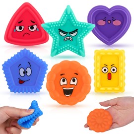 6 Pcs Sensory Texture Toys for Kid, Fidget Squishy Sensory Toys Special Needs Developmental Toys Travel Toys Tactile Preschool learning toys Social Emotional Skil