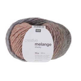 Wool Rico Creativ 90m 50g Washable - Gray/Pink