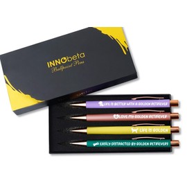 INNObeta Golden Retriever Gifts, Dog Lover Gifts, Ballpoint Pen Set of 4, Gifts for Dog Mum on Mother's Day, Christmas, Birthday