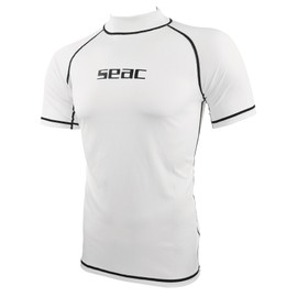 Seac T-Sun Short Man, Rash Guard for Swimming, Surfing, Diving, UV protection, white, XS