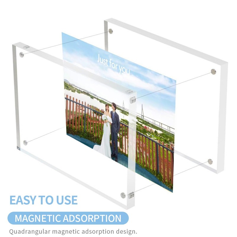 Sezanrpt Acrylic 4x4 Square Picture Frame, Magnetic Acrylic Picture Frames