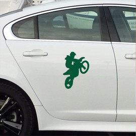 NBFU Motocross Sport Motorcycle (Green) (Set Of 2) Premium Waterproof Vinyl Decal Stickers For Laptop Phone Accessory Helmet Car Window Bumper Mug Tuber Cup Door Wall Decoration