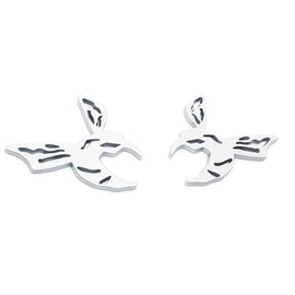 2pcs Bee Logo Car Metal Emblem Badge Premium 3D Left and Right Side Wasp Hornets Decal Sticker (Gloss Silver)