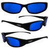 NEW ATTITUDES - Stylish Sunglasses - Blue Lenses, MATTE Black