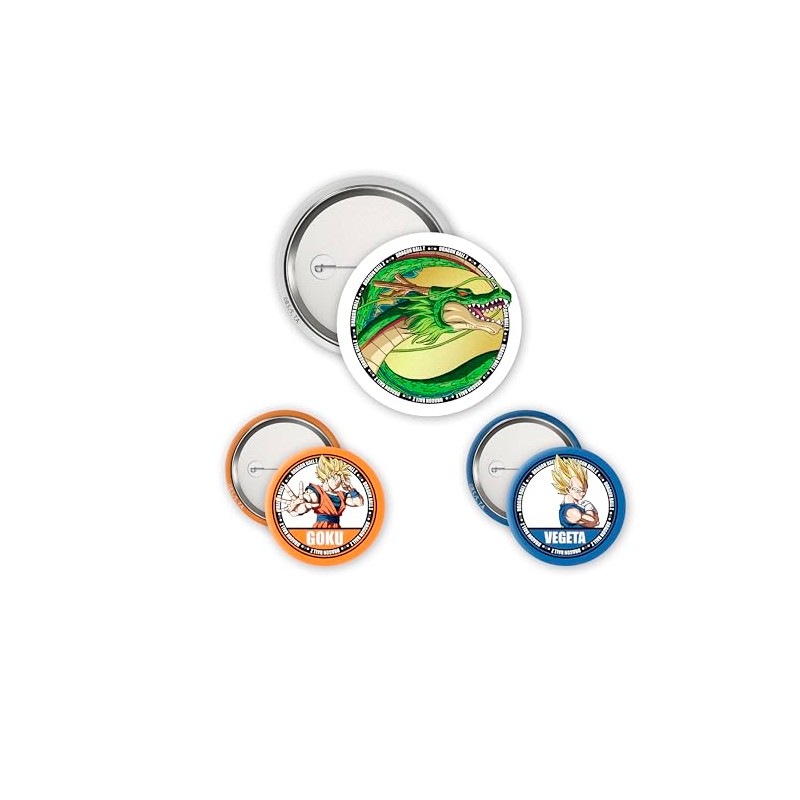 ABYstyle - Dragon Ball Badges Pack Goku, Vegeta & Shenron,