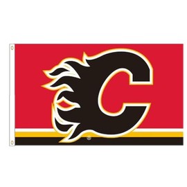 Yerchic Flames Flag Calgary Team Banner 3 * 5ft for Sports Fans Garage Indoor Outdoor Room Man Cave Wall Decoration
