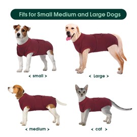 Kuoser Kuoser Dog Surgery Recovery Suit, Recovery Suit for Female Male Dogs, Dog Onesie After Surgery Spay Neuter, Anti-Licking Pet Surgical Recovery Snugly Suit, Bodysuit for Abdominal Wounds Skin Disease