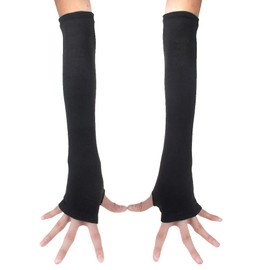 2 Pairs Set Striped Long Knitted Gloves Knee Socks Leggings Party Costume Accessory, black, Einheitsgröße