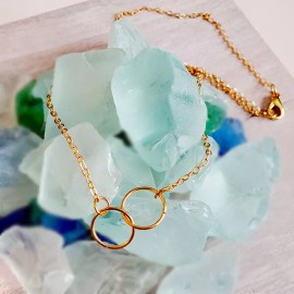 Unbranded Interlocking Circles Necklace Connected Gold Friend Mom Sister