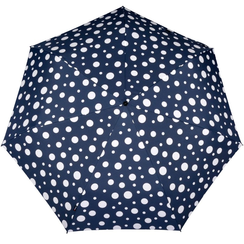 Knirps Slim Duomatic Dots Pocket Umbrella, navy