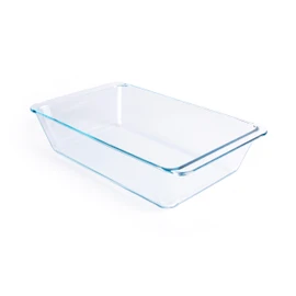 Deep Clear Glass Baking Dish, Rectangular Tempered Glass Baking Pan, The Largest casserole dish. -5.4 Liter