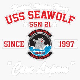 HOF Trading USS Seawolf Ssn-21 Vinyl Sticker Waterproof Decal Laptop Wall Window Bumper Sticker 5"