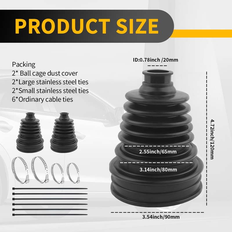 2PCS CV Boot Repair Kit with 4 Tie Rod Boots