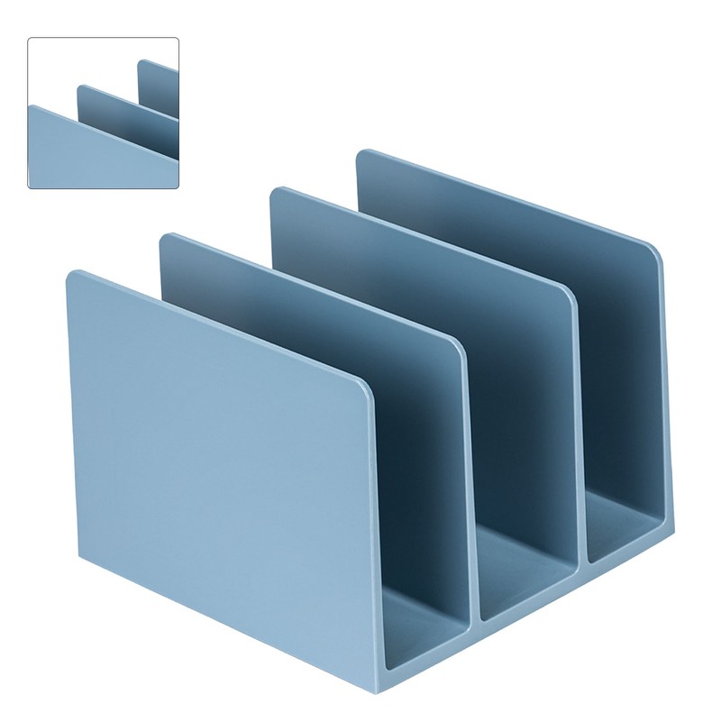 Bookends Simple Style Wide Mouth Design Blue Color Plastic Material