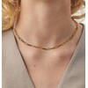 Half Pearl Necklace and Half Paper Clip Chain, Gold, Faux