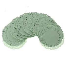 SUCHUANGUANG Colorful Lace Paper Mats Coasters Placemats Wedding Events Party Table Wrapping Paper Doilies Green