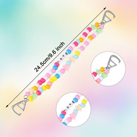 Tinoaly 2pcs Colorful Beaded Shoe Chain Charms, Rainbow Bead Shoes Jewelry Chains Trendy DIY Shoe Accessories Decoration for Women