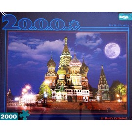 St. Basil's Cathedral 2000 Piece Jigsaw Puzzle with 18" X 11" Size Bonus Poster (Puzzle Size 38" X 26")