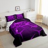 Black Purple Game Controller Bedding Sets Full Size,Stereoscopic Flame Gamepad