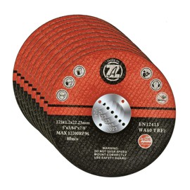 Pack of 10 Professional Cutting Discs 125 mm x 1.2 mm x 22.23 mm for Angle Grinders, INOX, Flex Discs for Steel/Stainless Steel