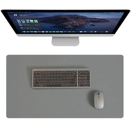 LovePads Desk Mat 17 x 28 Inch, Makeup Mat for Vanity, Dual-Sided Desk Pad Protector, Waterproof Laptop Computer Desk Keyboard Mat, Writing Pad Blotter for Desktop Home Office (Dark Grey+Grey)