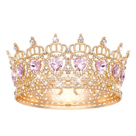 JITINX Queen Crown Wedding Rhinestone Heart Crowns and Tiaras for Women Costume Party Hair Accessories Princess BirthdayCrown Crystal Bridal Crown