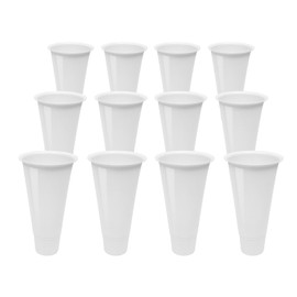 YIYIBYUS Flower Display Stand with 12PCS Buckets, 3 Tiers Metal Plant Stand, Moving Florist Bouquet Shelf, 3 Layers Flower Cart for Patio Garden, Outdoor Flower Pop-Up Events (Only Bucket, White)