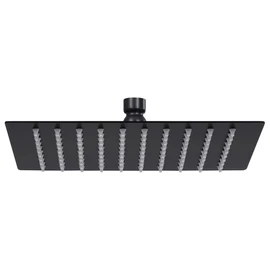 vidaXL 20x20 cm Square Rain Shower Head Stainless Steel - 100 Anti-Limescale Nozzles, Easy-to-Clean, Angle-Adjustable, in Stylish Black