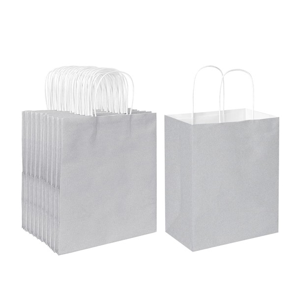 Oikss Oikss 100 Pack 8x4.75x10 Inch Medium Gray Kraft Paper