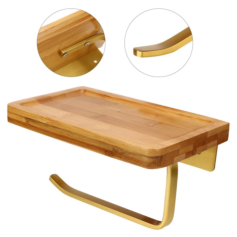 Wall Mounted Paper Towel Holder Tissue Roll Paper Rack Organizer