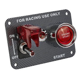 DC12V 20A Rocker Switch & 50A Ignition Switch Universal Switch Panel for Racing Car Quick Start Switch Start Button with Indicator (Red)