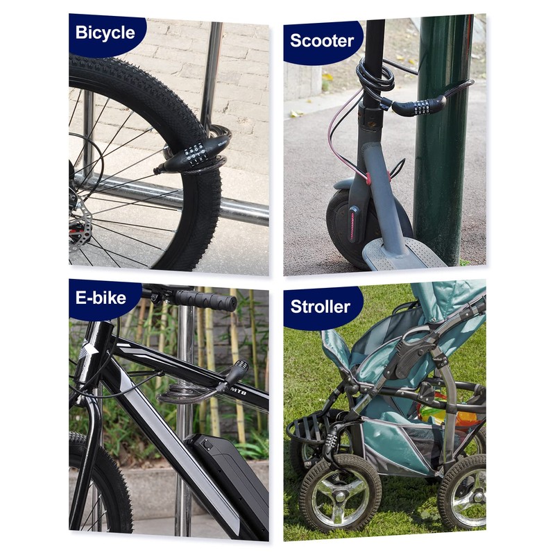 NDakter Bike Lock Cable, Scooter Lock, Bicycle Locks Heavy Duty