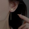 TseenYi Rose Flower Threader Earrings Gold Flower Threader Chain Earrings