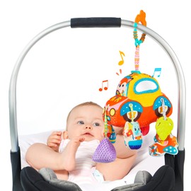 Sensory Toys for Toddlers 1-3,Montessori Toys for 1 Year Old,Baby Pull String Activity Toy, Toddler Fine Motor Skills Stroller Toys,Hanging Infant Travle Toys for 18 Months Girls Boys Gife (Car)