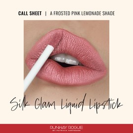 Runway Rogue Silk Glam Liquid Lipstick, Long Wear Frosted Pink-Lemonade Lipstick, ‘Call Sheet’